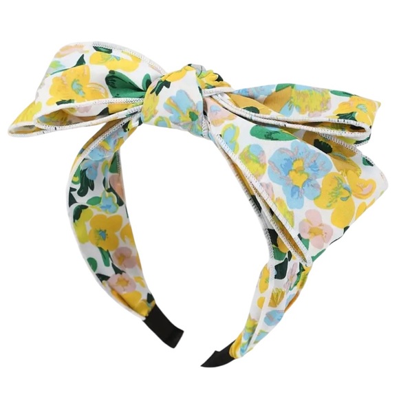 Accessories - Yellow Floral Bow Headband